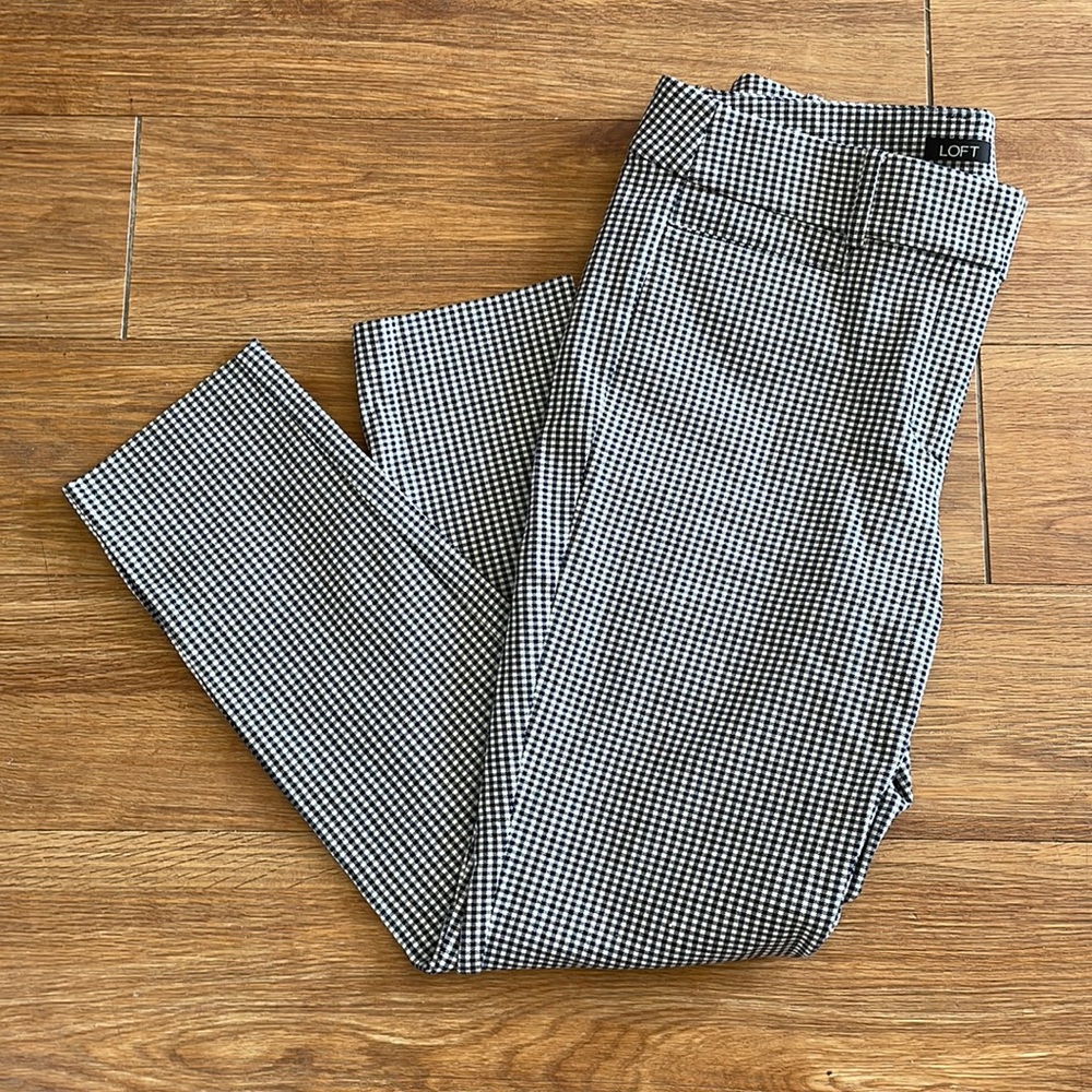 LOFT High Waisted Houndstooth Skinny Pant